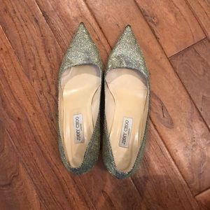 gold jimmy choo pumps size 41.5 only worn twice